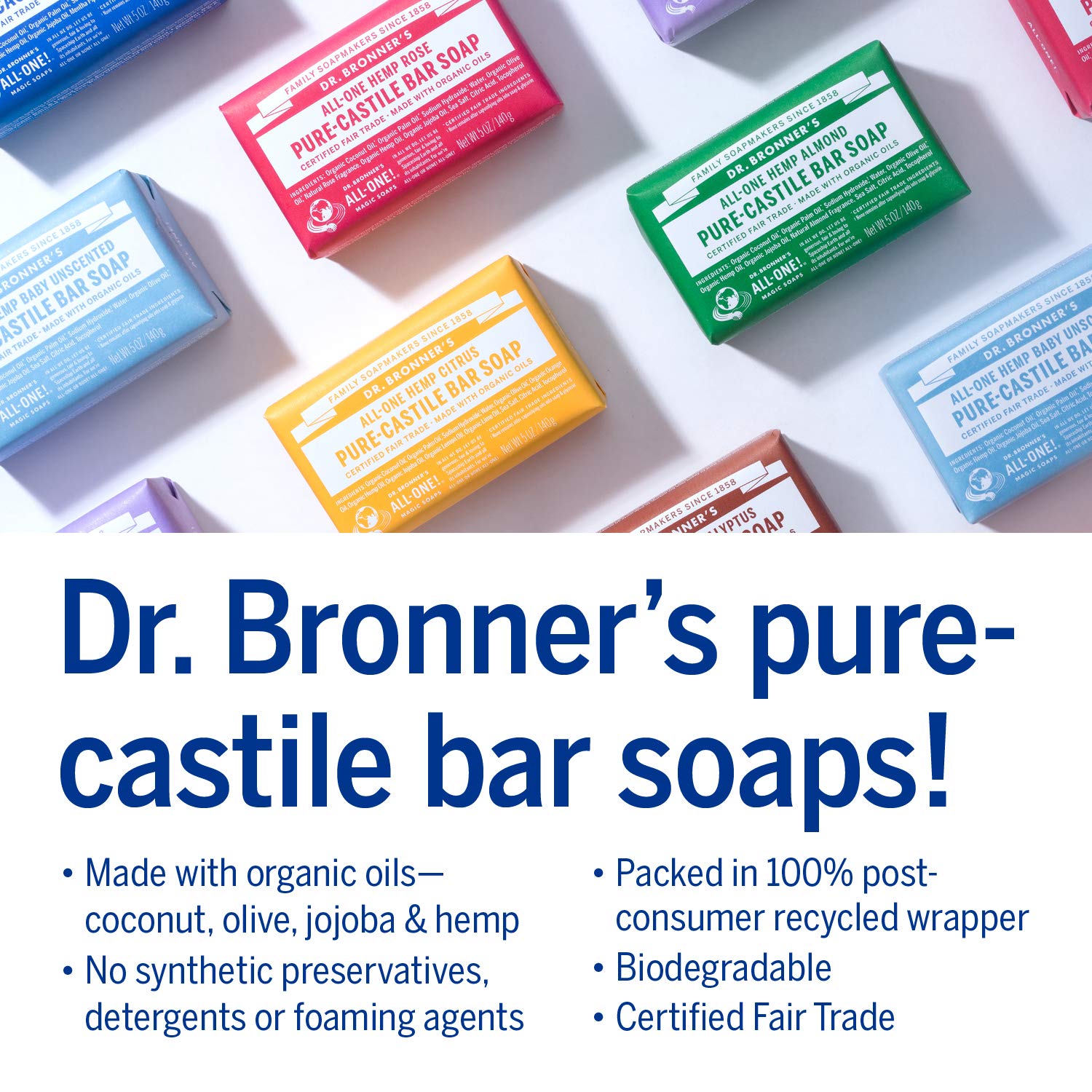 Dr. Bronner's Baby Bar Soap - Gentle Moisturizing with Organic Oils, No Added Fragrance - 5oz