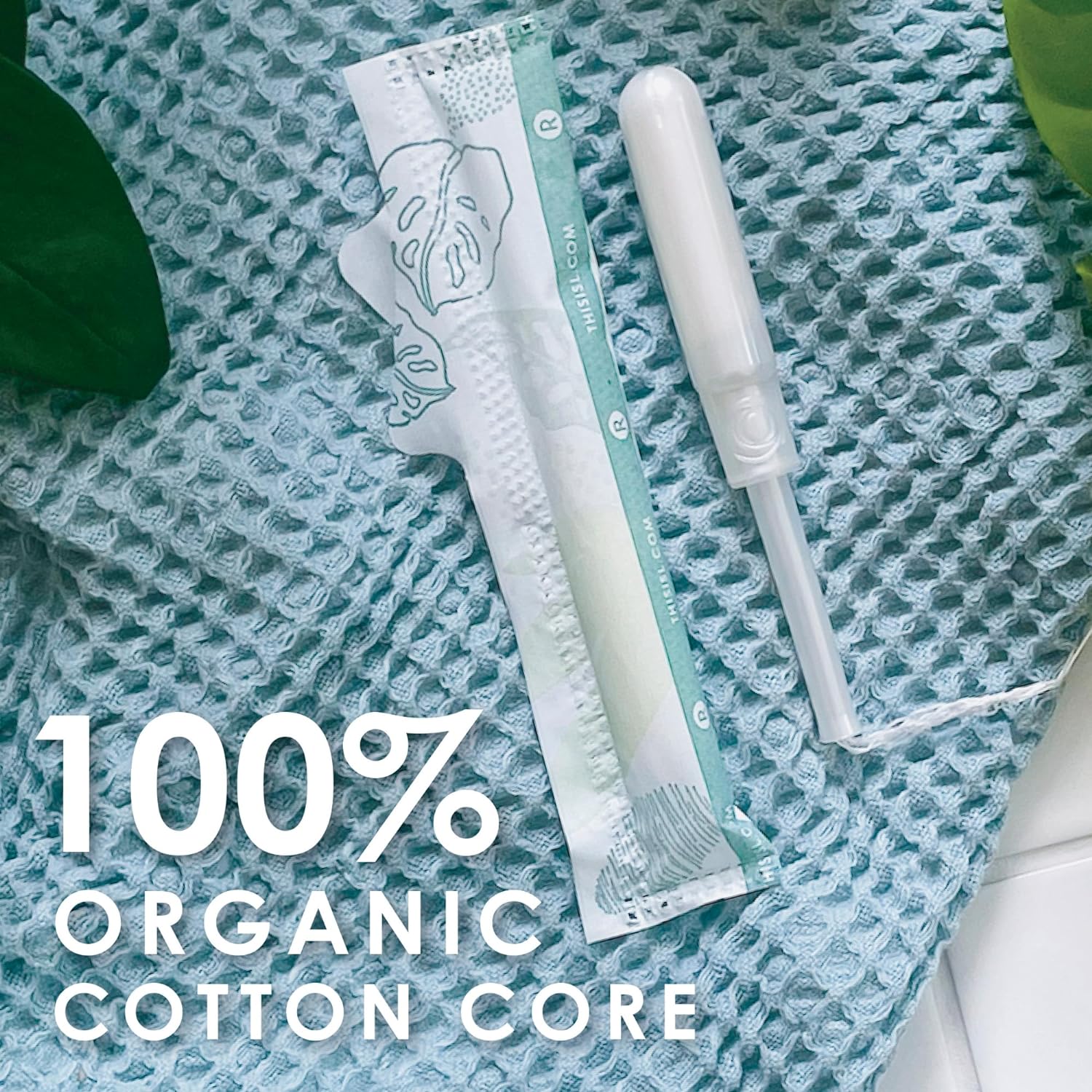 L. Organic Cotton Tampons - 100% Cotton, No Chemicals, Comfortable Applicator - 84 Count