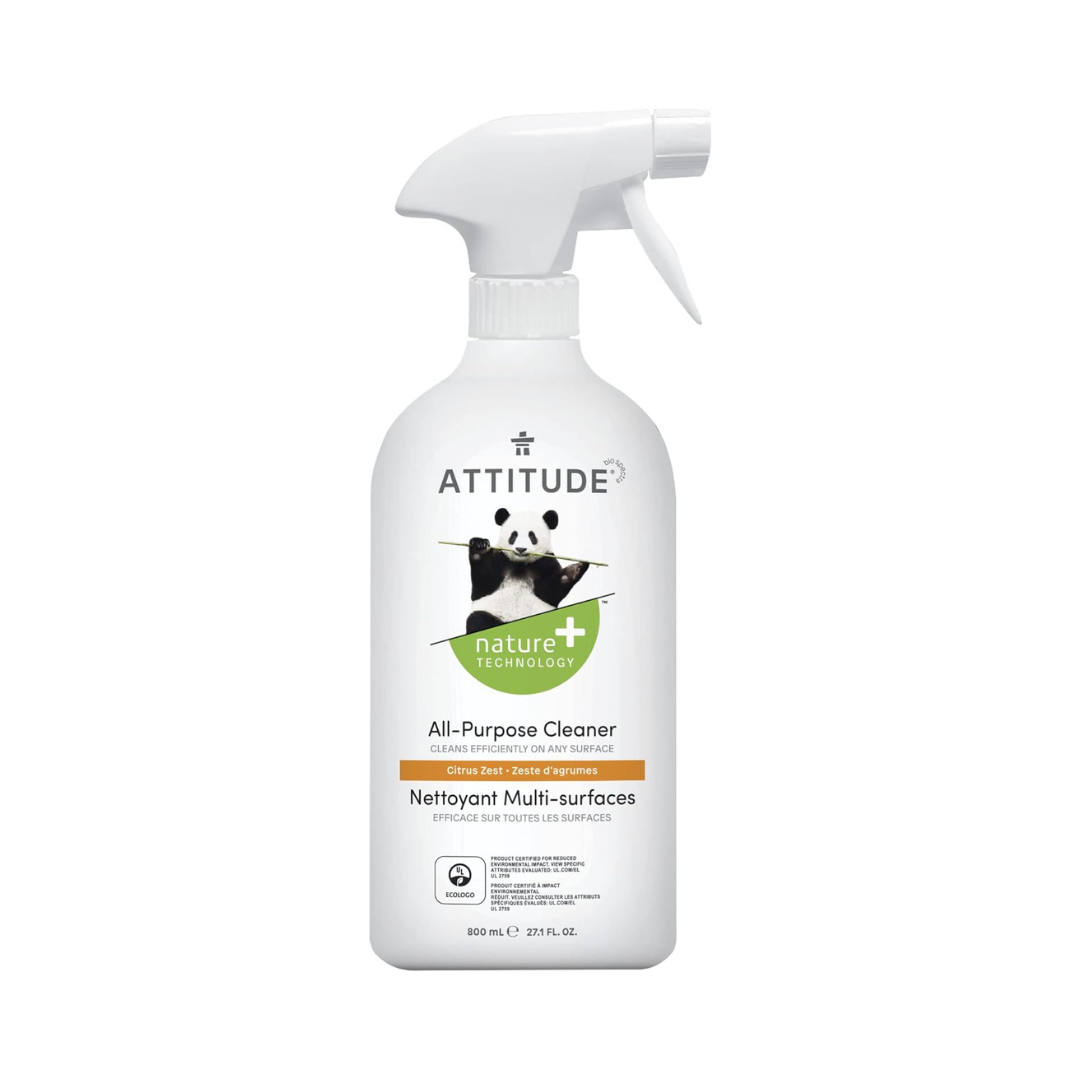 ATTITUDE All Purpose Cleaner - EWG Verified, Vegan, Naturally Derived, Citrus Zest - 27.1 Fl Oz
