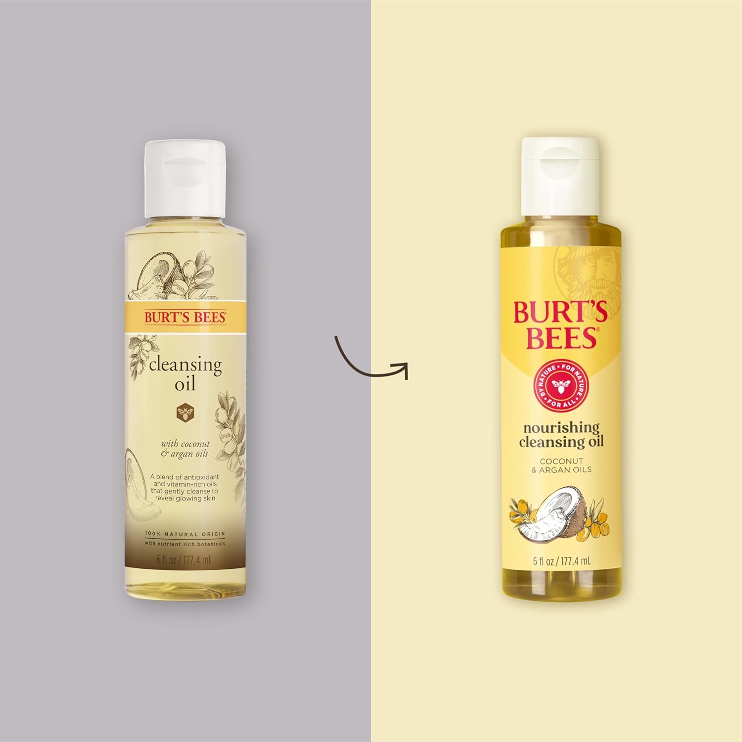 Burt's Bees Cleansing Oil - Hydrating Coconut & Argan Oil, Natural Ingredients - 6 fl. oz.