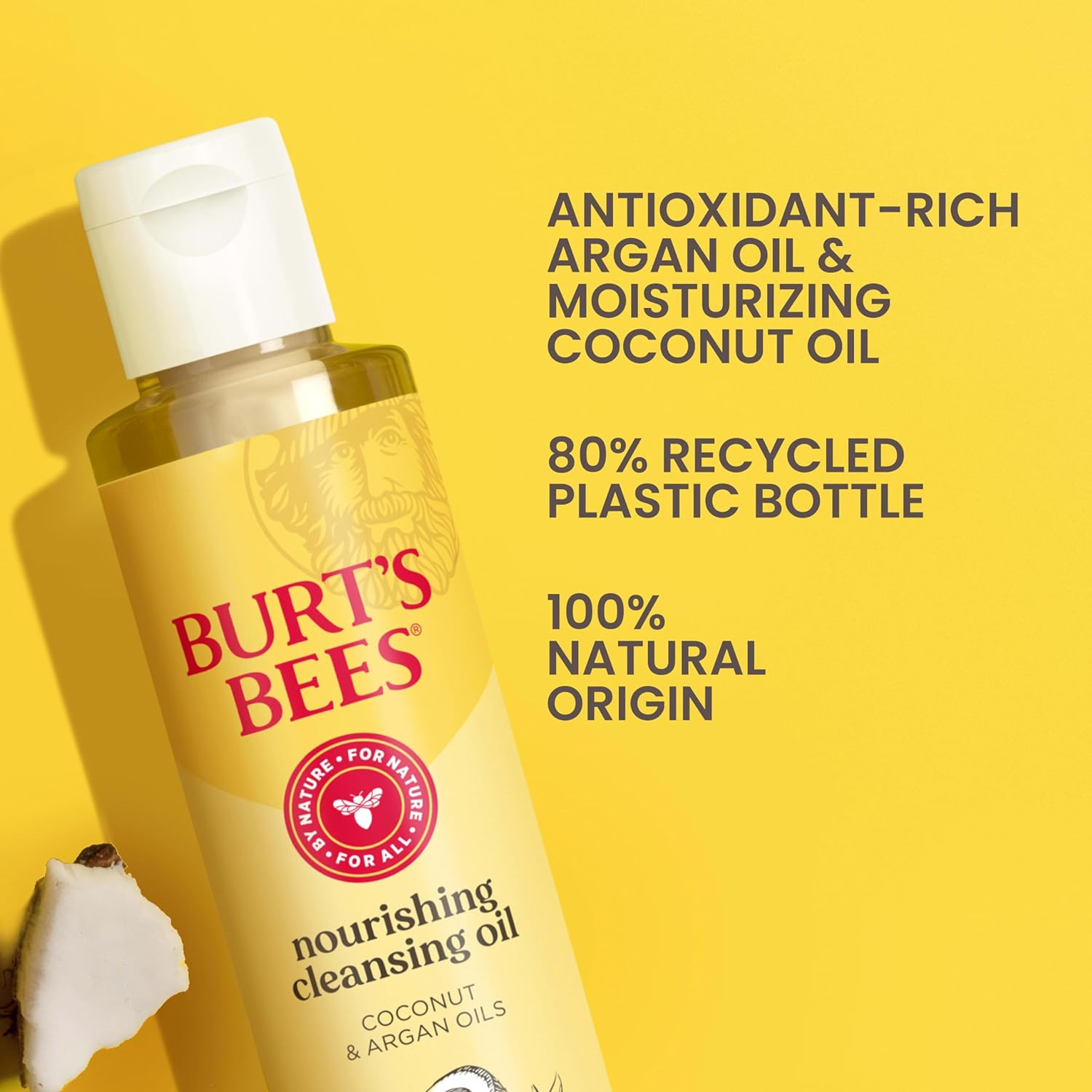 Burt's Bees Cleansing Oil - Hydrating Coconut & Argan Oil, Natural Ingredients - 6 fl. oz.
