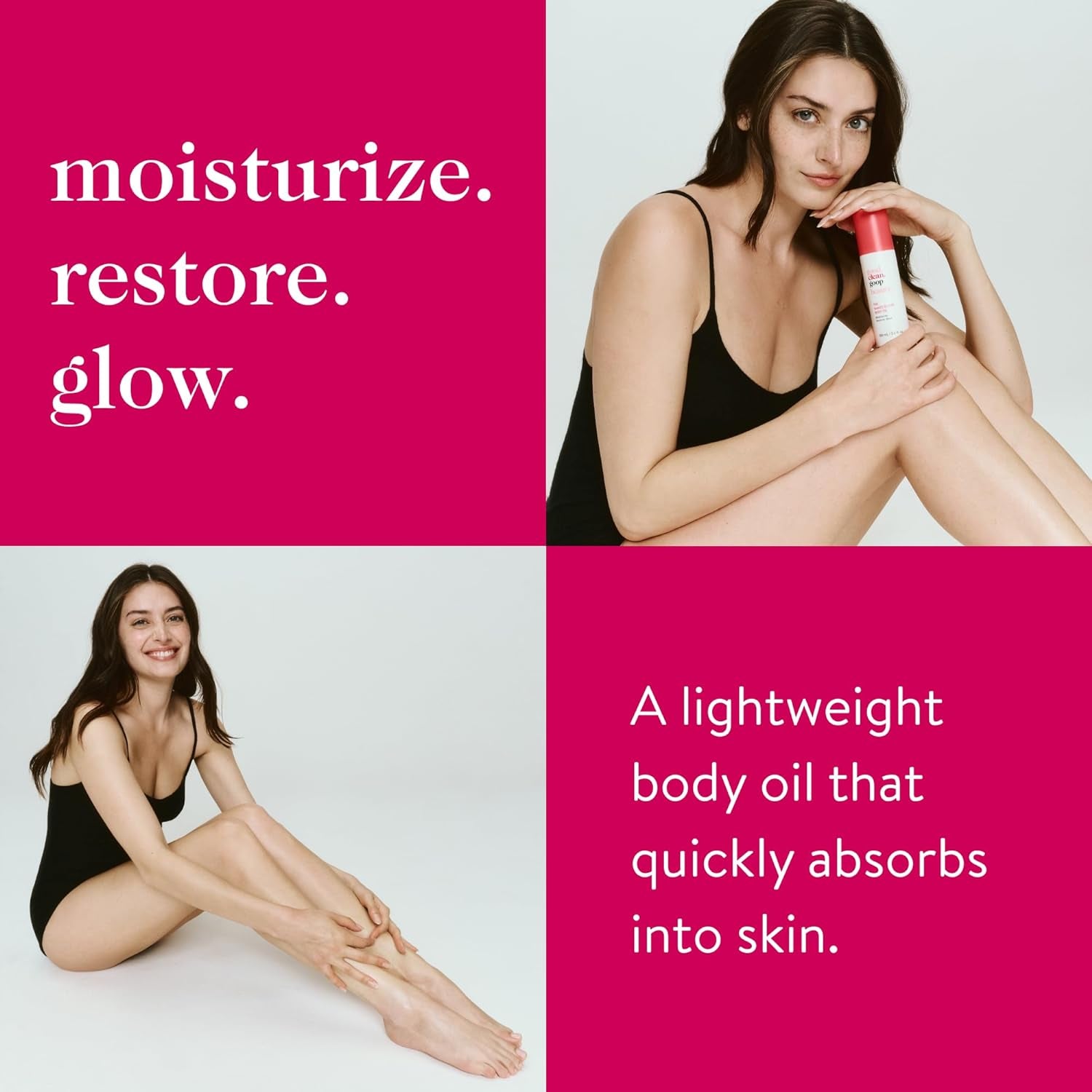 Beauty the Naked Elixir Body Oil & the Body Smoother Replenishing Cream | 3.4 Oz Body Oil for Glowing Skin | 4 Fl Oz Natural Body Lotion for Skin Hydration | Body Moisturizer Set