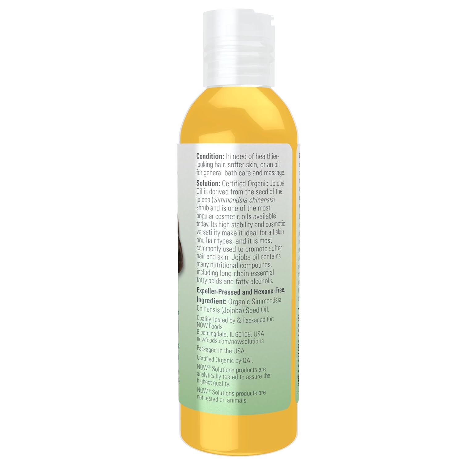 NOW Foods Organic Jojoba Oil - Moisturizes Skin & Hair, Non-GMO, Vegan - 4oz Multi-Purpose Oil