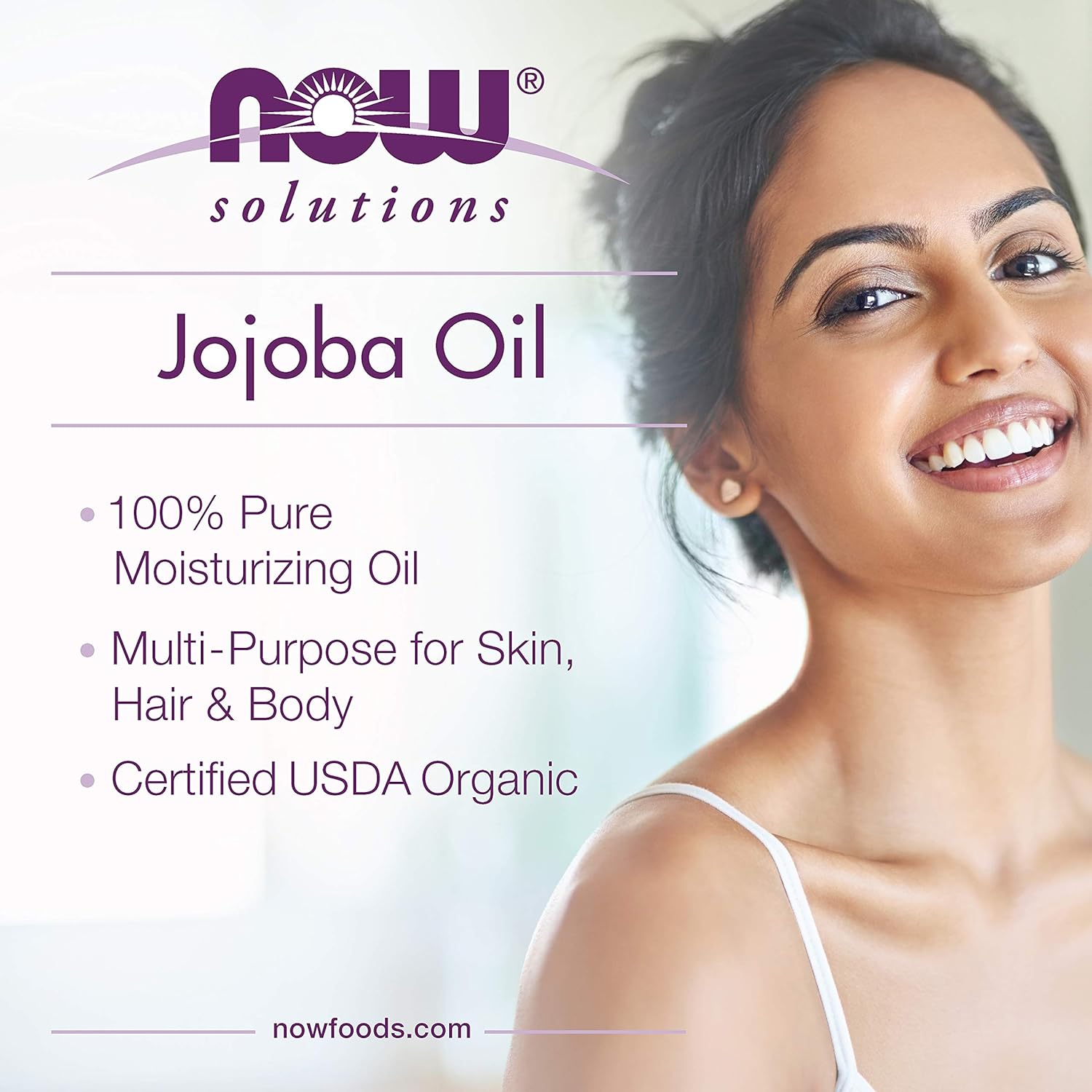 NOW Foods Organic Jojoba Oil - Moisturizes Skin & Hair, Non-GMO, Vegan - 4oz Multi-Purpose Oil